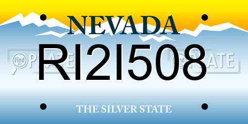 RI2I508 Nevada License Plate