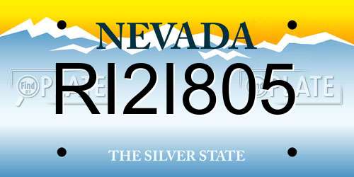 RI2I805 Nevada License Plate