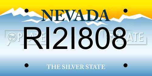 RI2I808 Nevada License Plate