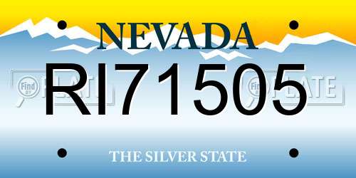 RI71505 Nevada License Plate