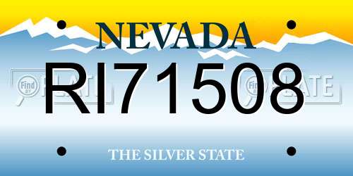 RI71508 Nevada License Plate