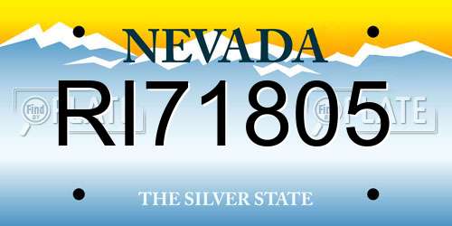 RI71805 Nevada License Plate