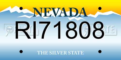 RI71808 Nevada License Plate