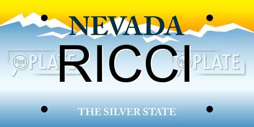 RICCI Nevada License Plate