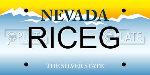 RICEG Nevada License Plate