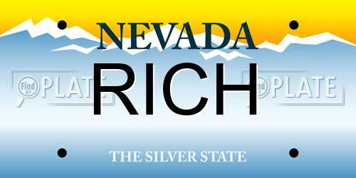 RICH Nevada License Plate