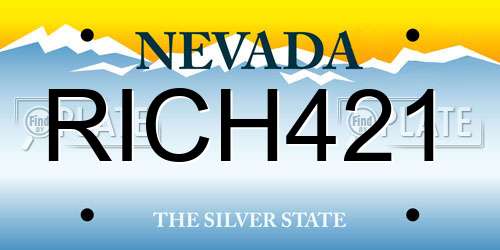 RICH421 Nevada License Plate