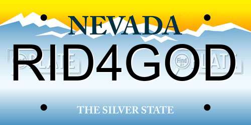 RID4GOD Nevada License Plate