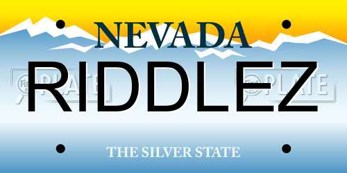 RIDDLEZ Nevada License Plate