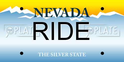 RIDE Nevada License Plate