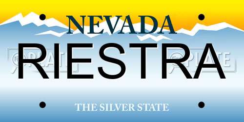 RIESTRA Nevada License Plate