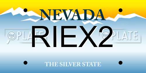 RIEX2 Nevada License Plate