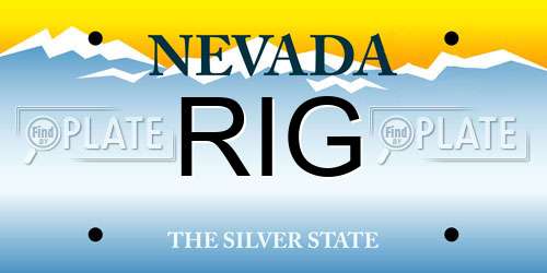RIG Nevada License Plate