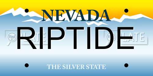 RIPTIDE Nevada License Plate