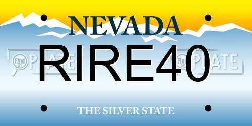 RIRE40 Nevada License Plate