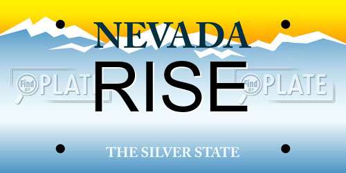 RISE Nevada License Plate