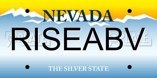 RISEABV Nevada License Plate