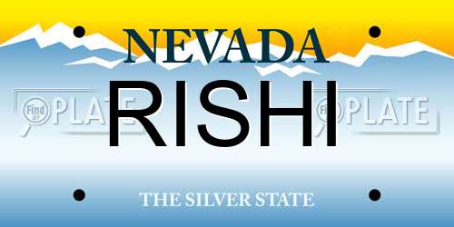 RISHI Nevada License Plate
