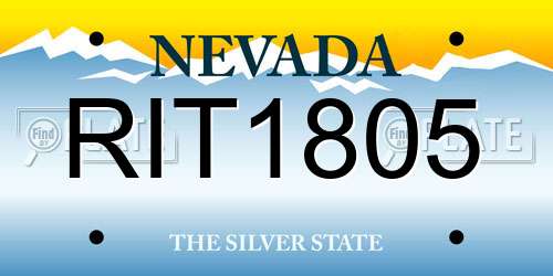 RIT1805 Nevada License Plate