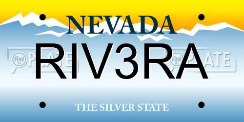 RIV3RA Nevada License Plate