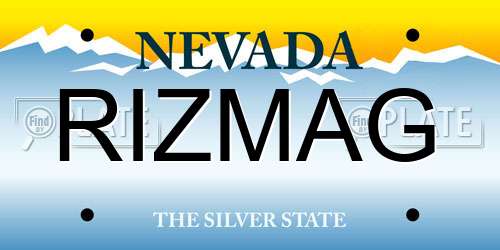 RIZMAG Nevada License Plate