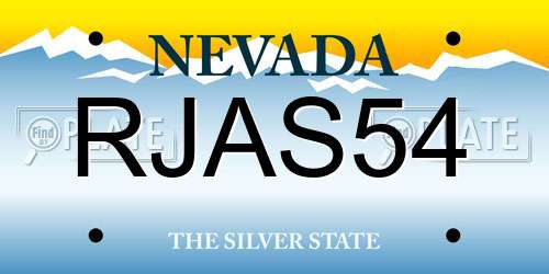 RJAS54 Nevada License Plate