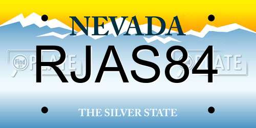 RJAS84 Nevada License Plate