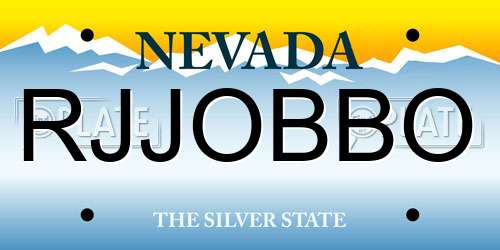 RJJOBBO Nevada License Plate