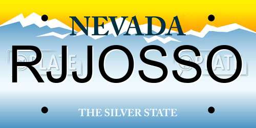 RJJOSSO Nevada License Plate