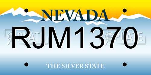 RJM1370 Nevada License Plate