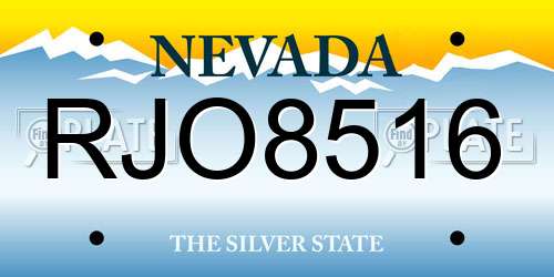 RJO8516 Nevada License Plate