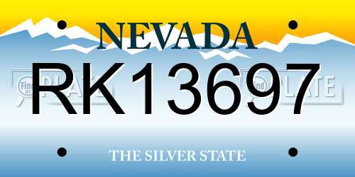 RK13697 Nevada License Plate