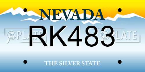 RK483 Nevada License Plate