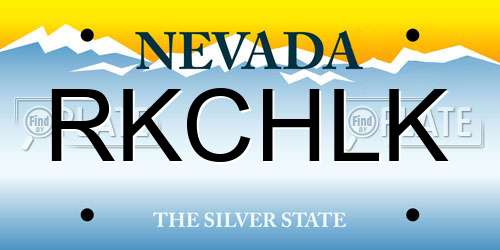 RKCHLK Nevada License Plate