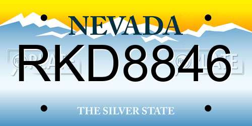 RKD8846 Nevada License Plate