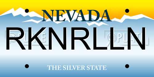 RKNRLLN Nevada License Plate