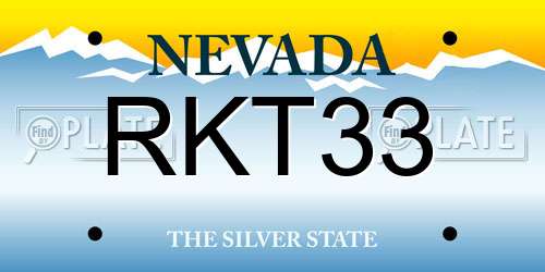 RKT33 Nevada License Plate