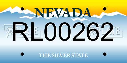 RL00262 Nevada License Plate