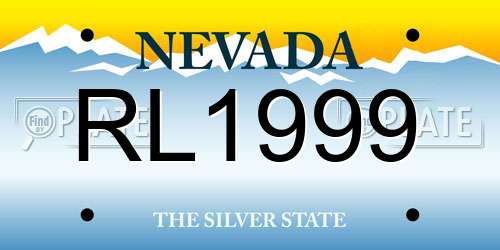 RL1999 Nevada License Plate