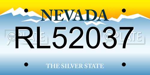 RL52037 Nevada License Plate