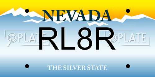 RL8R Nevada License Plate
