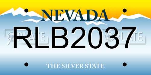 RLB2037 Nevada License Plate