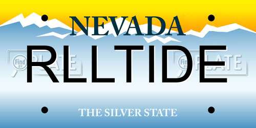 RLLTIDE Nevada License Plate