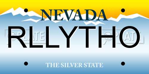 RLLYTHO Nevada License Plate