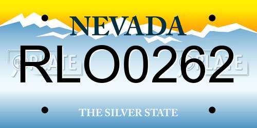 RLO0262 Nevada License Plate