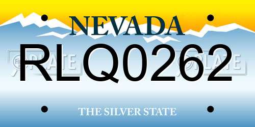 RLQ0262 Nevada License Plate