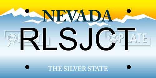 RLSJCT Nevada License Plate
