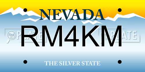 RM4KM Nevada License Plate