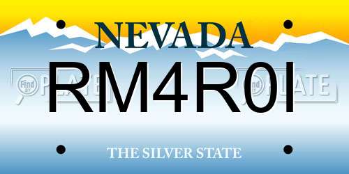 RM4R0I Nevada License Plate