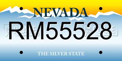 RM55528 Nevada License Plate